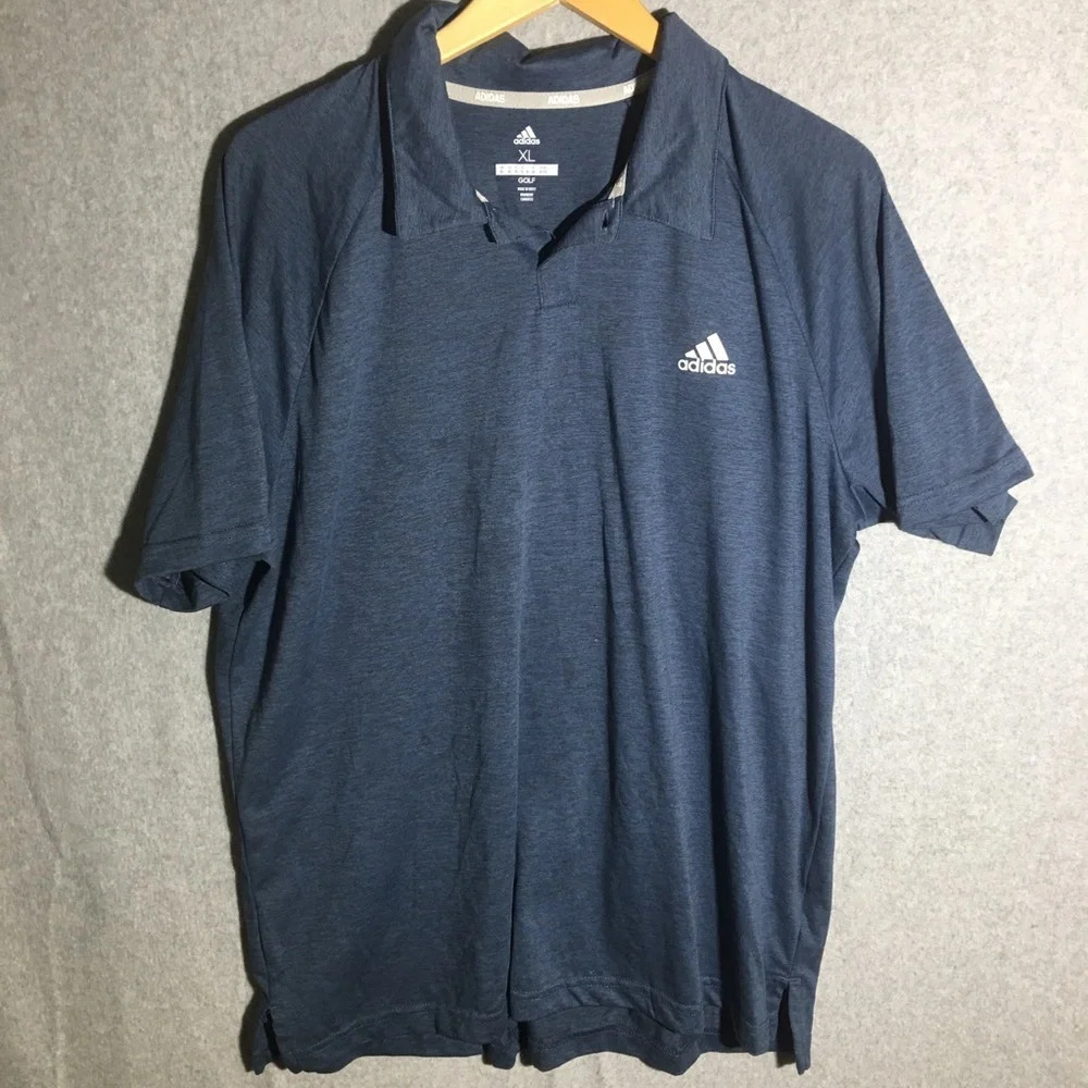 Mens Adidas Polo Golf Sports Outdoors Summer Spring Golfing Navy Blue